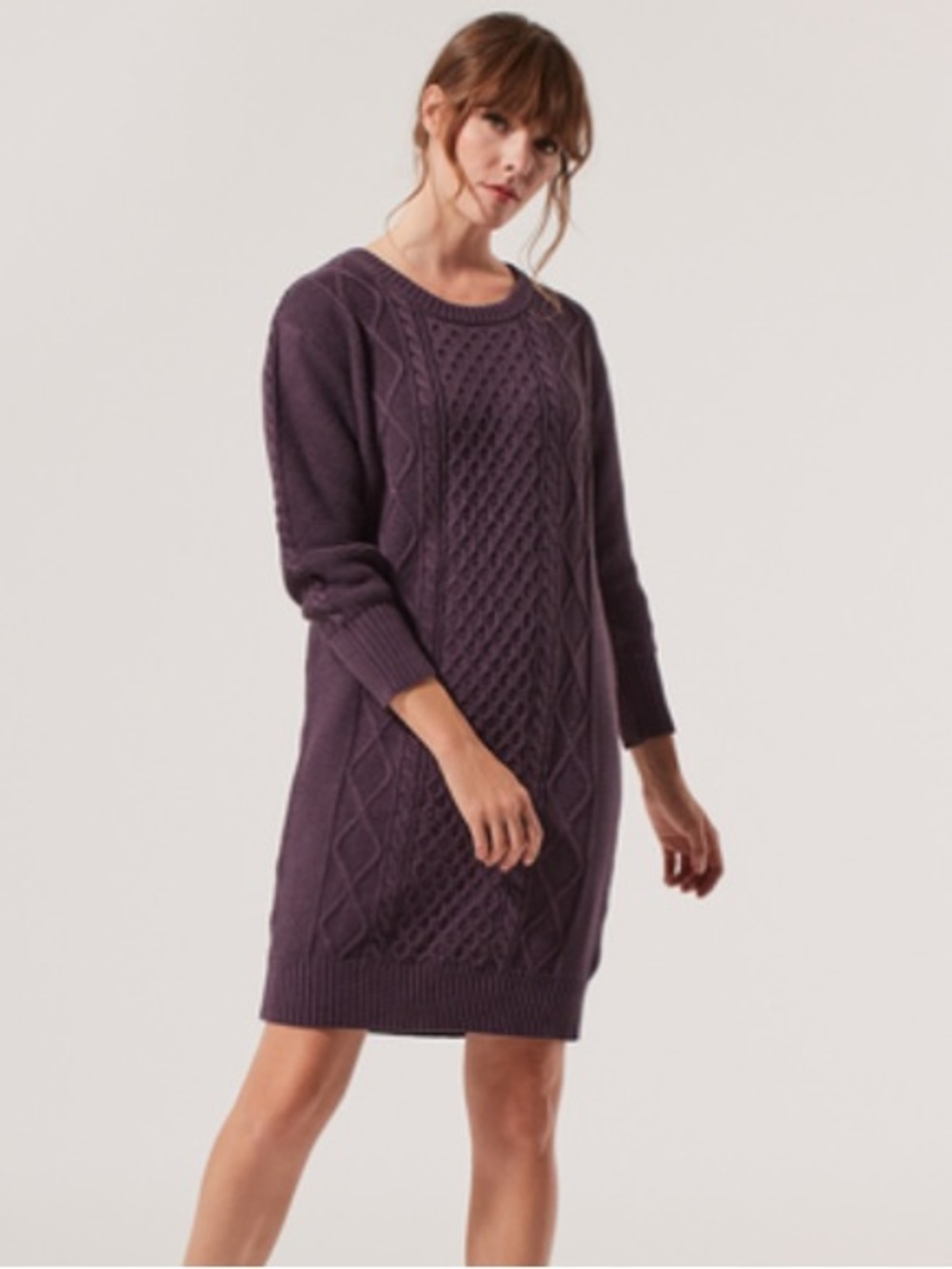 PACT Classic Cable Knit Sweater Dress